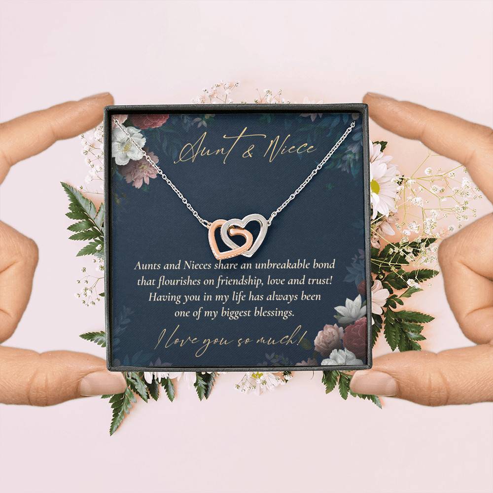 Aunts And Nieces Share An Unbreakable Bond That Flourishes On Friendship Interlocking Hearts Pendant Necklace