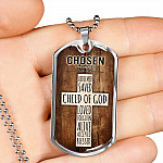Chosen Ephesians 1:3-5 Dog Tag Pendant Necklace