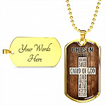 Chosen Ephesians 1:3-5 Dog Tag Pendant Necklace