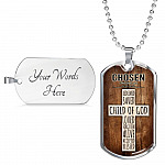 Chosen Ephesians 1:3-5 Dog Tag Pendant Necklace
