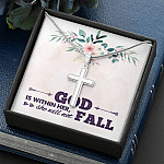God is Within Her She Will Not Fall Cross Pendant Necklace