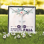 God is Within Her She Will Not Fall Cross Pendant Necklace