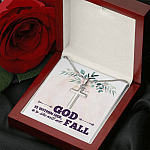 God is Within Her She Will Not Fall Cross Pendant Necklace