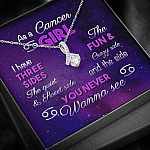 As a Cancer Girl I Have Three Sides the Quite and The Sweet Side Alluring Pendant Necklace