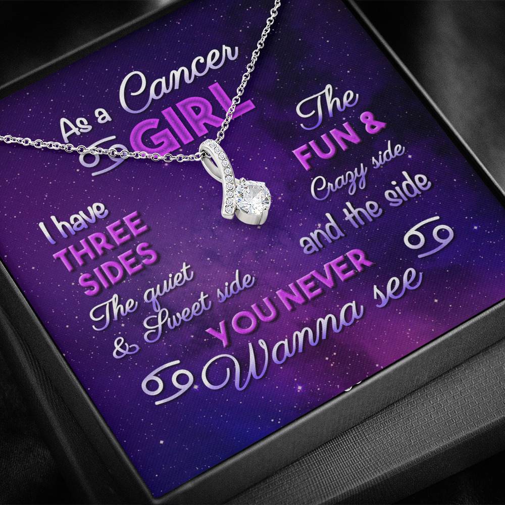 As a Cancer Girl I Have Three Sides the Quite and The Sweet Side Alluring Pendant Necklace