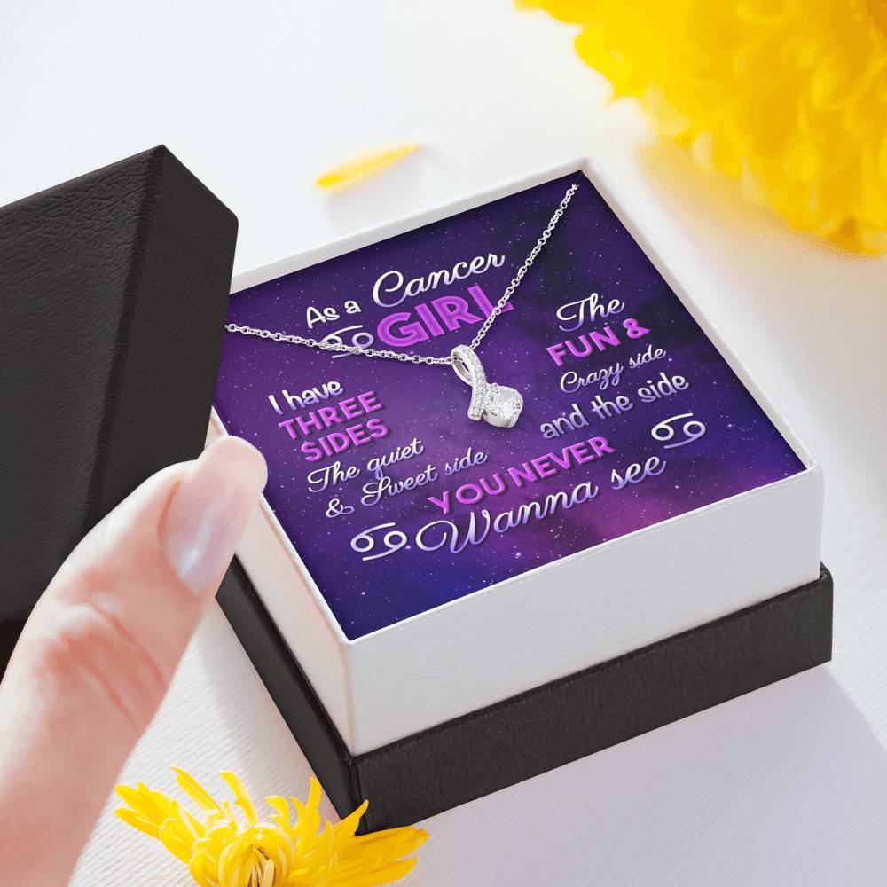 As a Cancer Girl I Have Three Sides the Quite and The Sweet Side Alluring Pendant Necklace