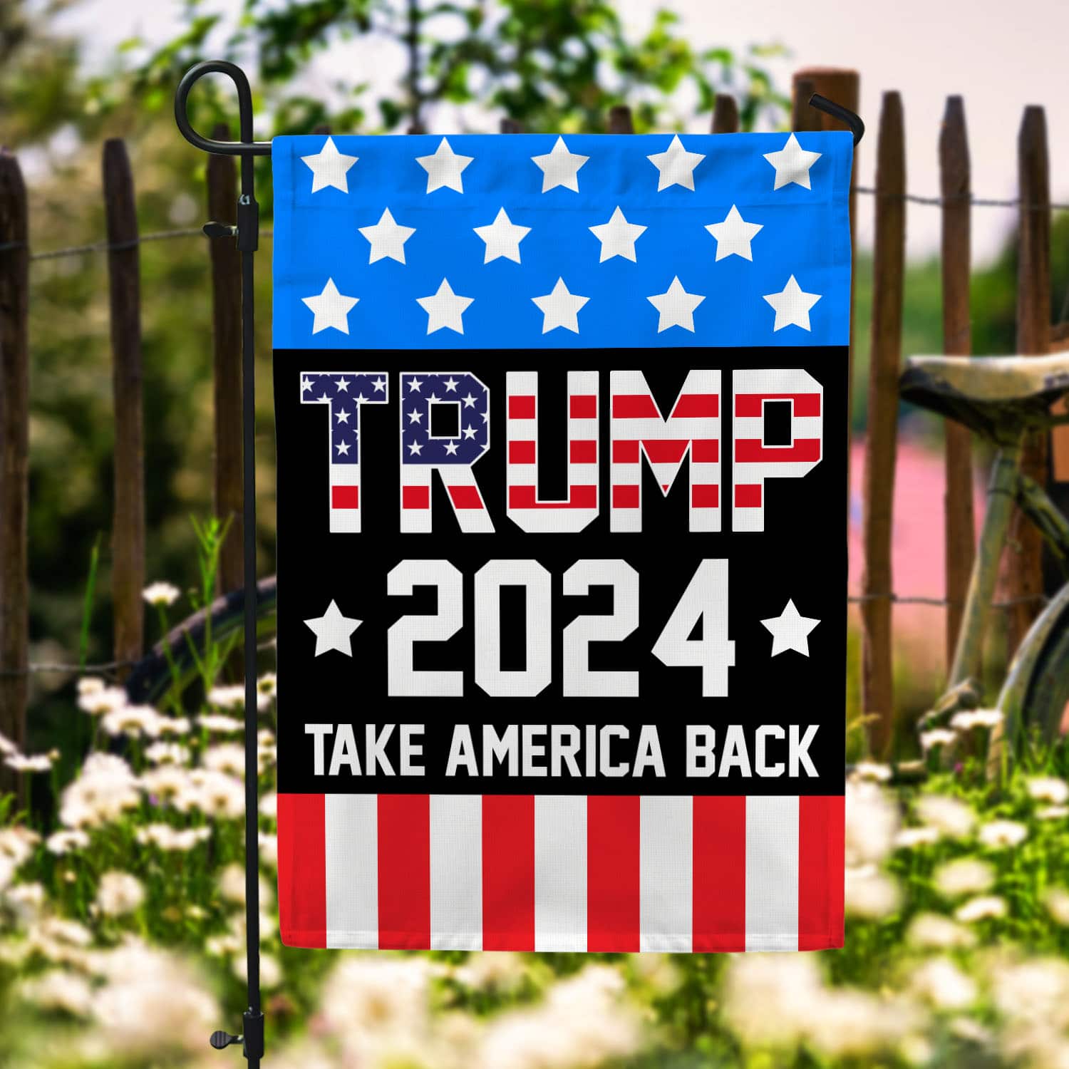 2O. Trump 2024 Garden Flag Mockup 6