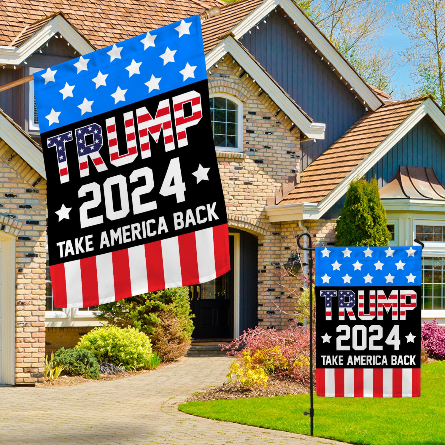 2O. Trump 2024 Garden & House Mockup 3