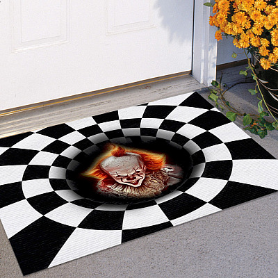 Halloween Penny Horror Character 3D Illusion Doormat - Funny Halloween Clown Indoor Outdoor Doormat