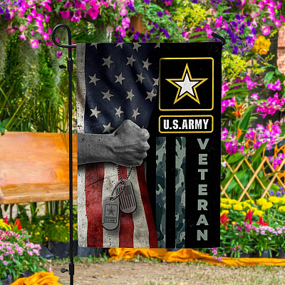 US Army Veteran American Flag Garden Flag - Memorial Day Veteran House Flag - Veteran Day Wall Flag