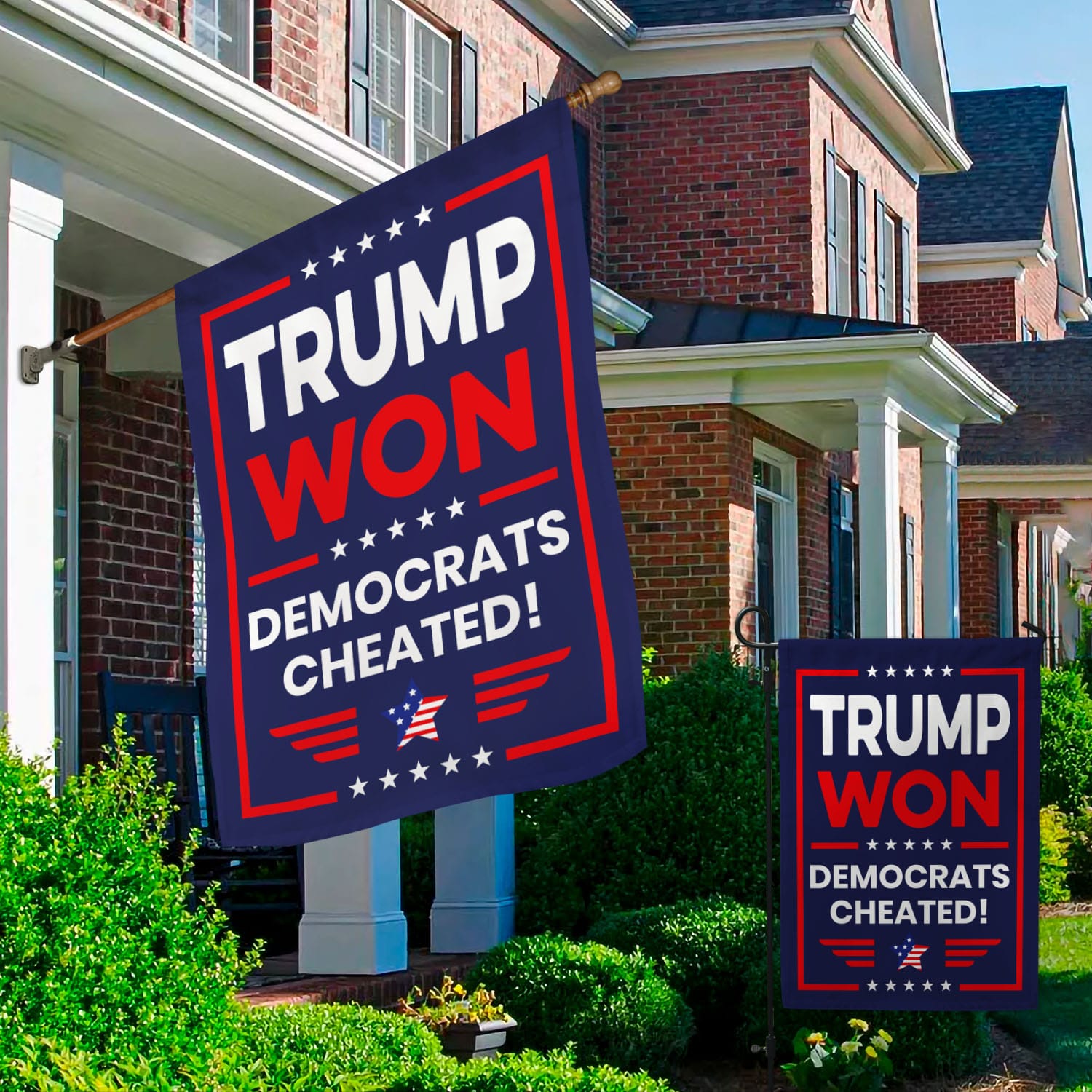 2O. Trump Won FLAG (4) Garden & House Mockup 2