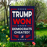 2O. Trump Won FLAG (4) Garden Flag Mockup 5