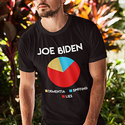 Alternative view of Joe Biden Dementia Sniffing Lies Anti Biden T-Shirt - Funny Joe Biden Shirt