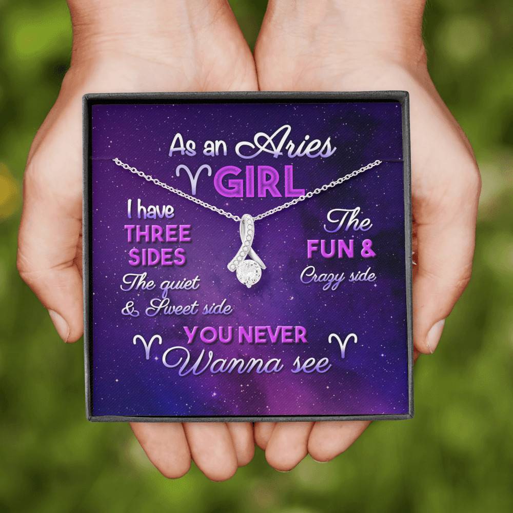 As an Aries Girl I Have Three Sides the Quite and The Sweet Side Alluring Pendant Necklace