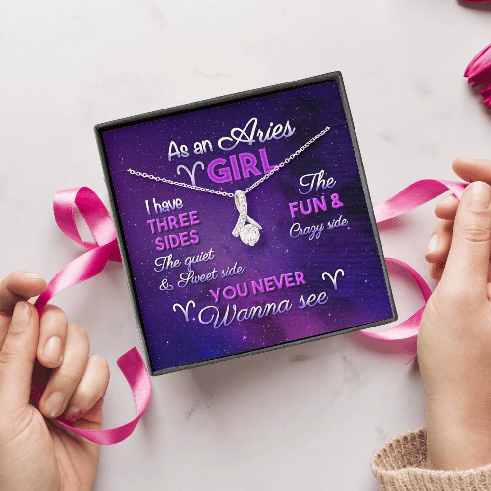 As an Aries Girl I Have Three Sides the Quite and The Sweet Side Alluring Pendant Necklace