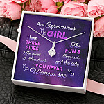 As a Capricornus Girl I Have Three Sides the Quite and The Sweet Side Alluring Pendant Necklace