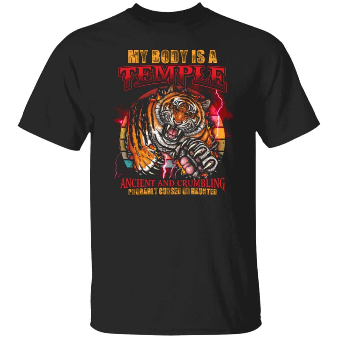 temple tee, Black, Unisex T-Shirt temple tee, Black, Unisex T-Shirt