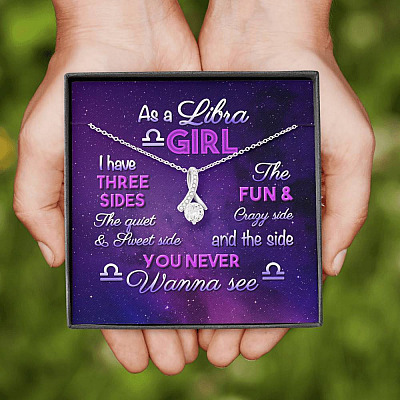 As a Libra Girl I Have Three Sides the Quite and The Sweet Side Alluring Pendant Necklace