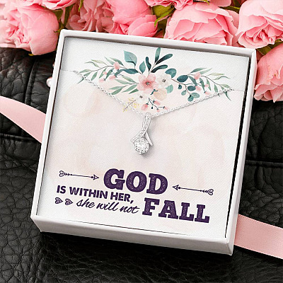 God is Within Her She Will Not Fall Alluring Pendant Necklace