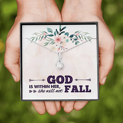 God is Within Her She Will Not Fall Alluring Pendant Necklace