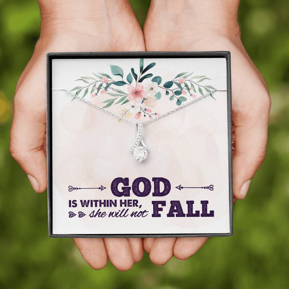God is Within Her She Will Not Fall Alluring Pendant Necklace