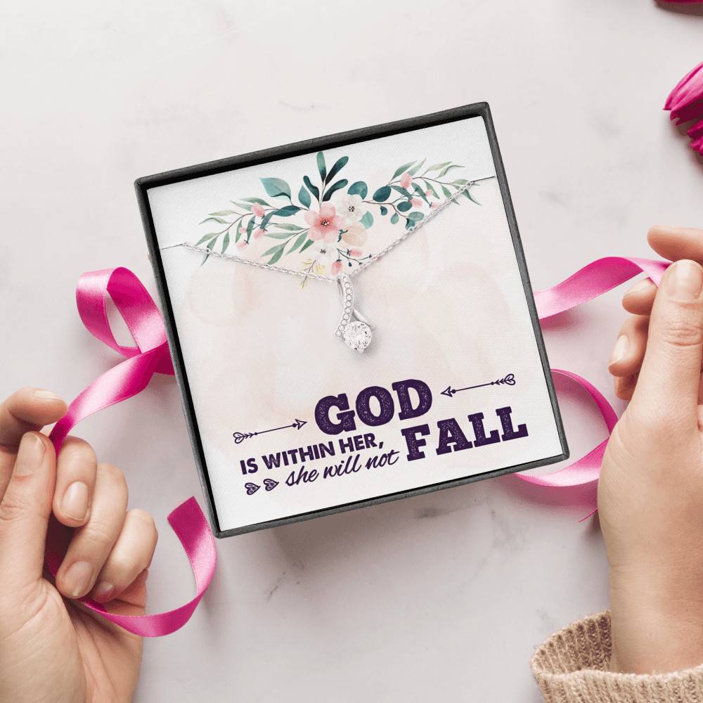 God is Within Her She Will Not Fall Alluring Pendant Necklace