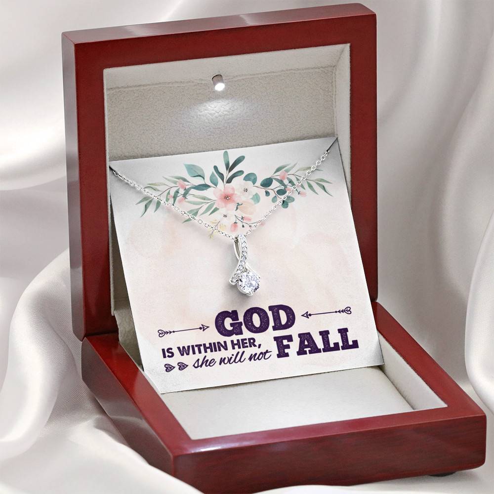 God is Within Her She Will Not Fall Alluring Pendant Necklace