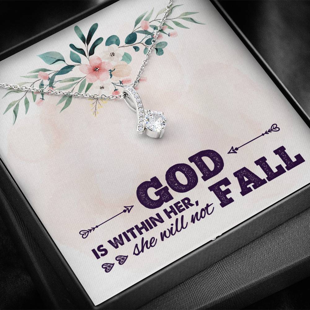 God is Within Her She Will Not Fall Alluring Pendant Necklace