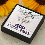 God is Within Her She Will Not Fall Dragonfly Pendant Necklace God is Within Her She Will Not Fall Dragonfly Pendant Necklace