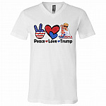 Peace Trump t, White, V-Neck T-Shirt