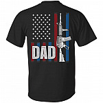 Dad Gun American Flag Tshirt, Black, Unisex T-Shirt