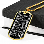 May Odin Give Me Knowledge On My Path Dog Tag Pendant Necklace - Nordic Vikings Necklace - Viking Gifts