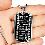May Odin Give Me Knowledge On My Path Dog Tag Pendant Necklace - Nordic Vikings Necklace - Viking Gifts