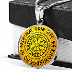 May Odin Give Me Knowledge On My Path Circle Pendant Necklace - Nordic Vikings Necklace - Viking Gifts