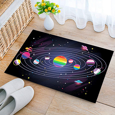 Alternative view of LGBT Planets Doormat - Outdoor Indoor Doormat - LGBT Space Doormat