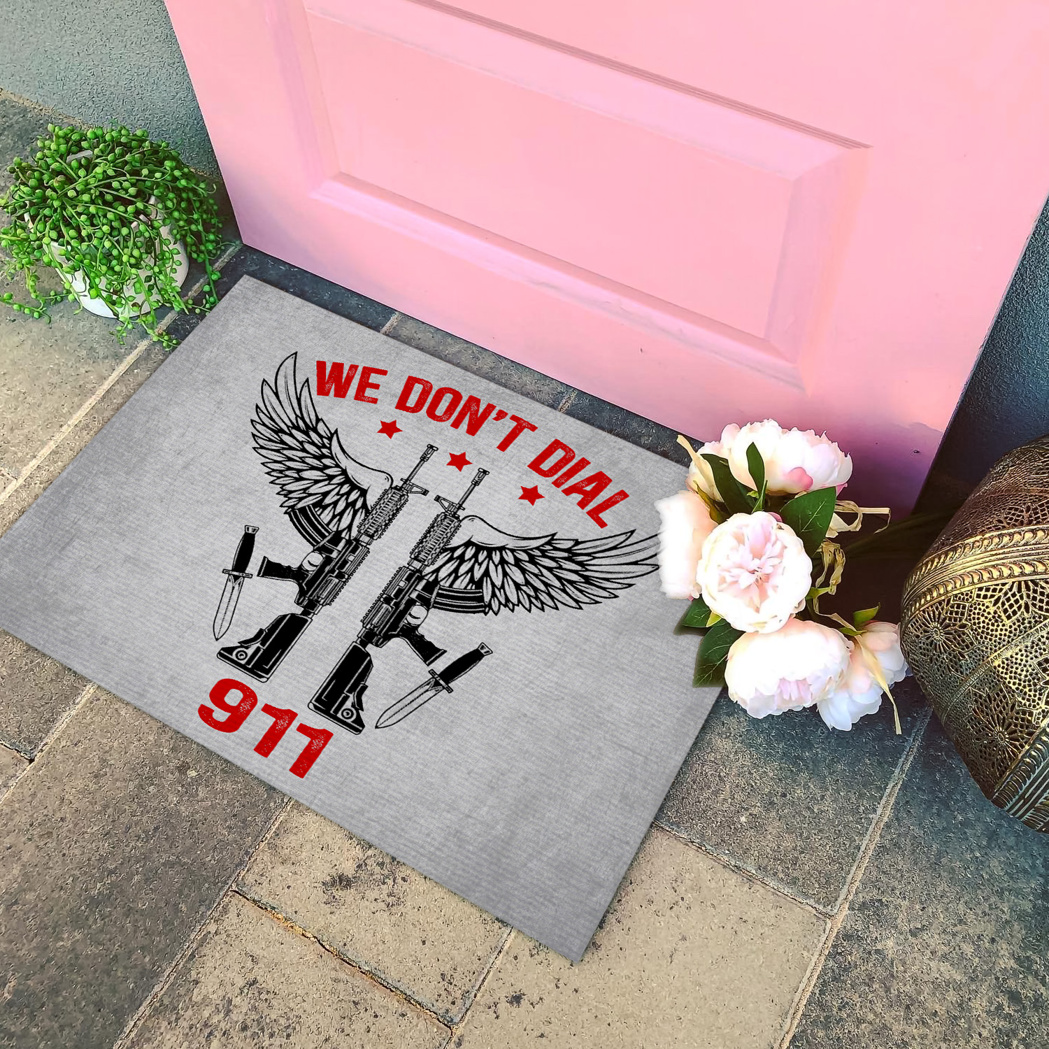 5HP. Don't Dial 911 Doormat mockup 4