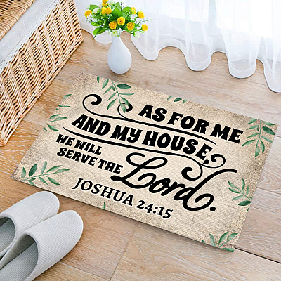 As for Me and My House We Will Serve the Lord Joshua 24 15 Bible Doormat Outdoor Decorative Doormat
