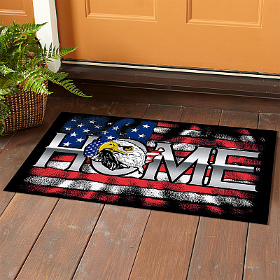Alternative view of Home American Flag Doormat - Outdoor Indoor Doormat - 4th Of July Doormat