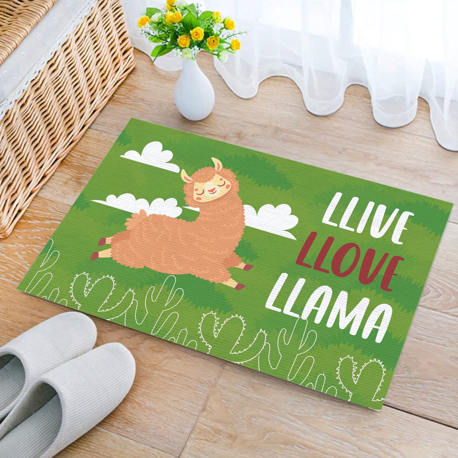 5HP. Llive Llove Llama Doormat mockup 2