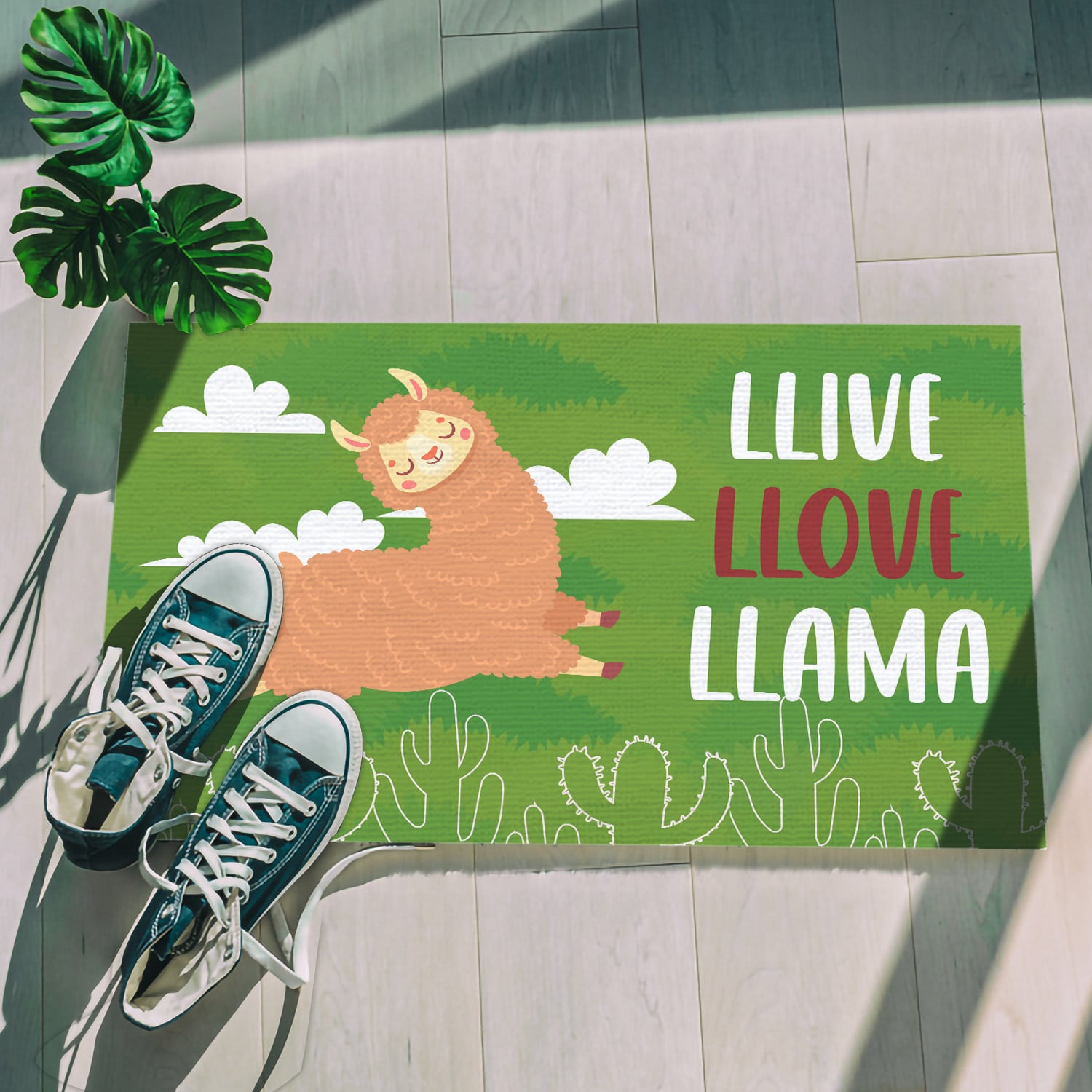 5HP. Llive Llove Llama Doormat mockup 5