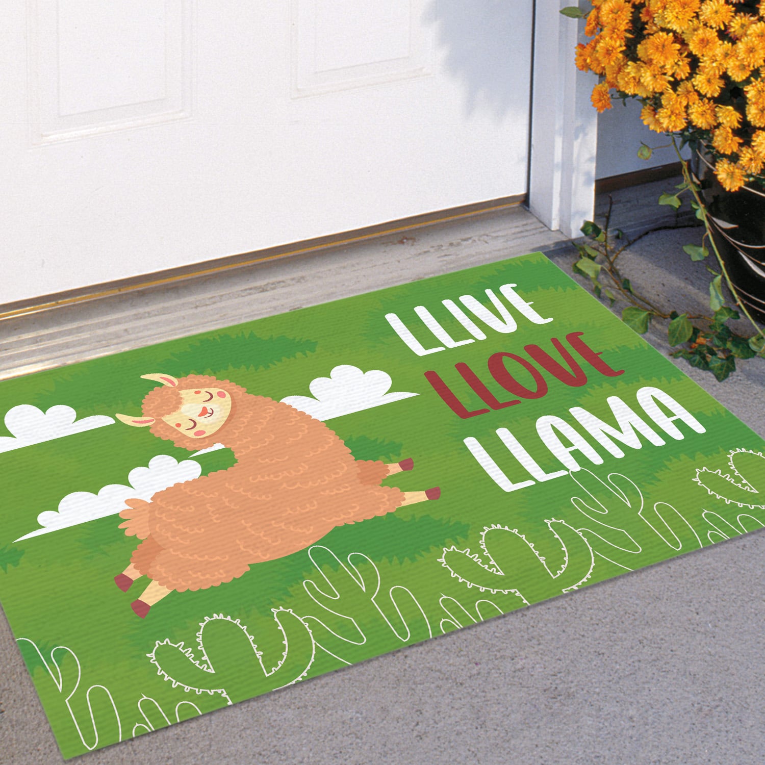 5HP. Llive Llove Llama Doormat mockup 11
