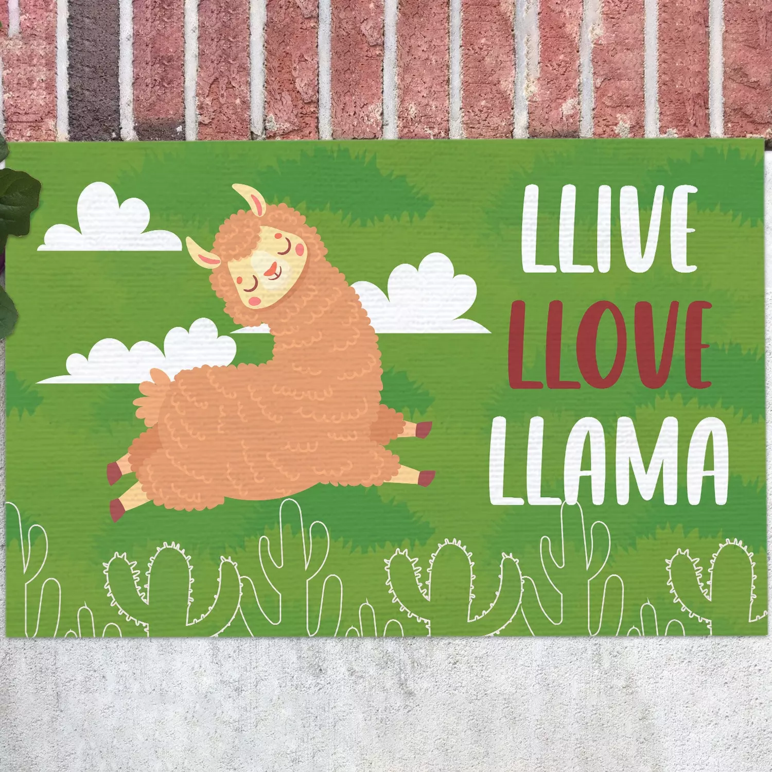 5HP. Llive Llove Llama Doormat mockup 12