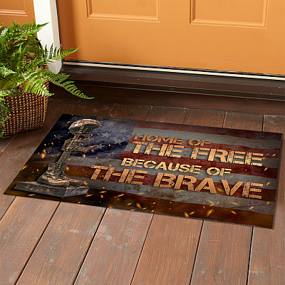 Alternative view of Home Of The Free Because Of The Brave Doormat - Outdoor Indoor Doormat