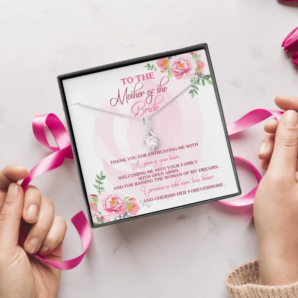 To The Mother Of The Bride Thank You For Entrusting Me Alluring Beauty Necklace - Mother in Law Wedding Gift