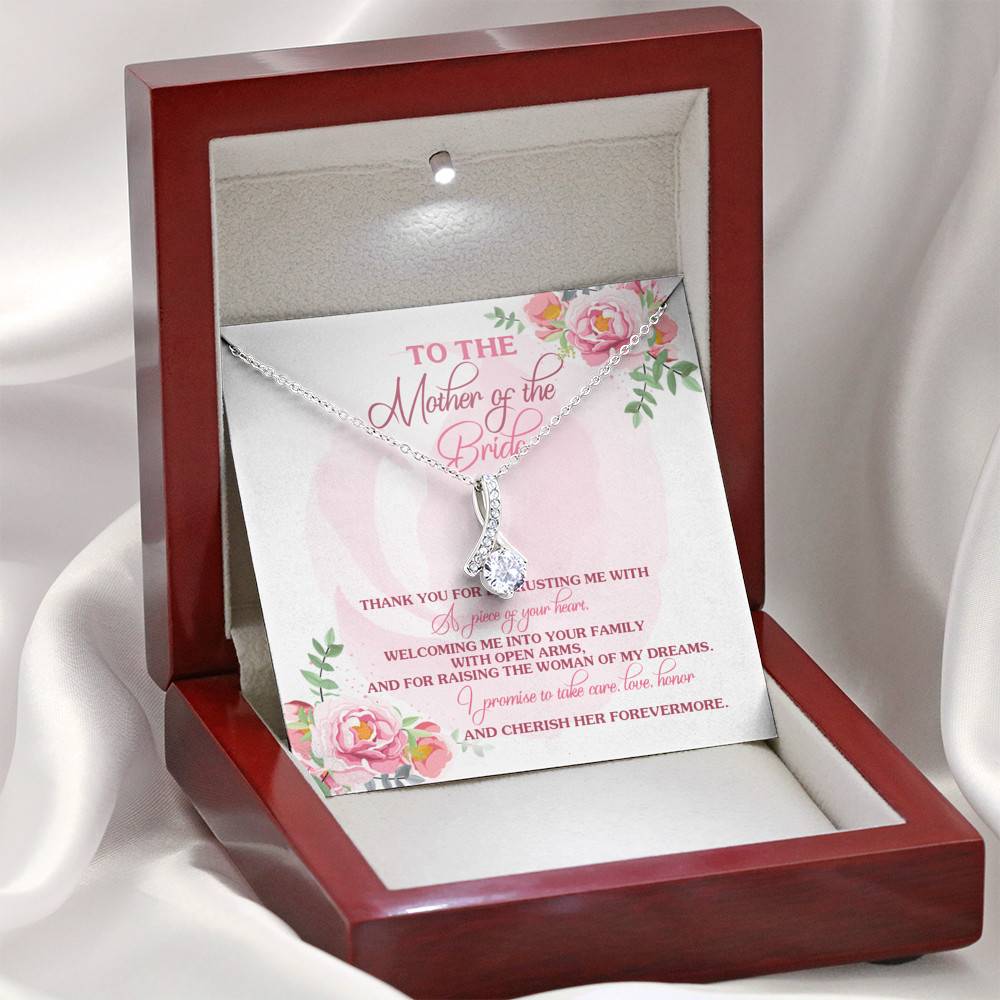 To The Mother Of The Bride Thank You For Entrusting Me Alluring Beauty Necklace - Mother in Law Wedding Gift