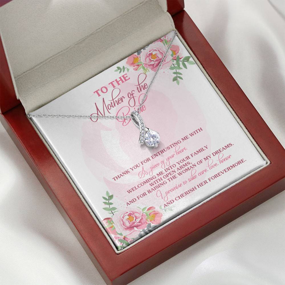 To The Mother Of The Bride Thank You For Entrusting Me Alluring Beauty Necklace - Mother in Law Wedding Gift