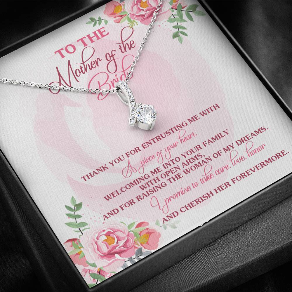 To The Mother Of The Bride Thank You For Entrusting Me Alluring Beauty Necklace - Mother in Law Wedding Gift