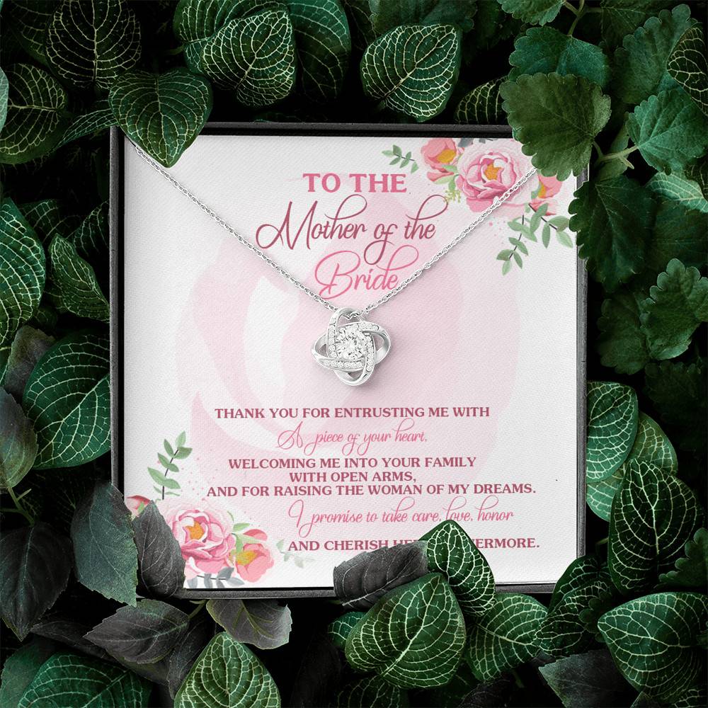 To The Mother Of The Bride Thank You For Entrusting Me Love Knot Necklace - Mother In Law Gifts From Groom To The Mother Of The Bride Thank You For Entrusting Me Love Knot Necklace - Mother In Law Gifts From Groom