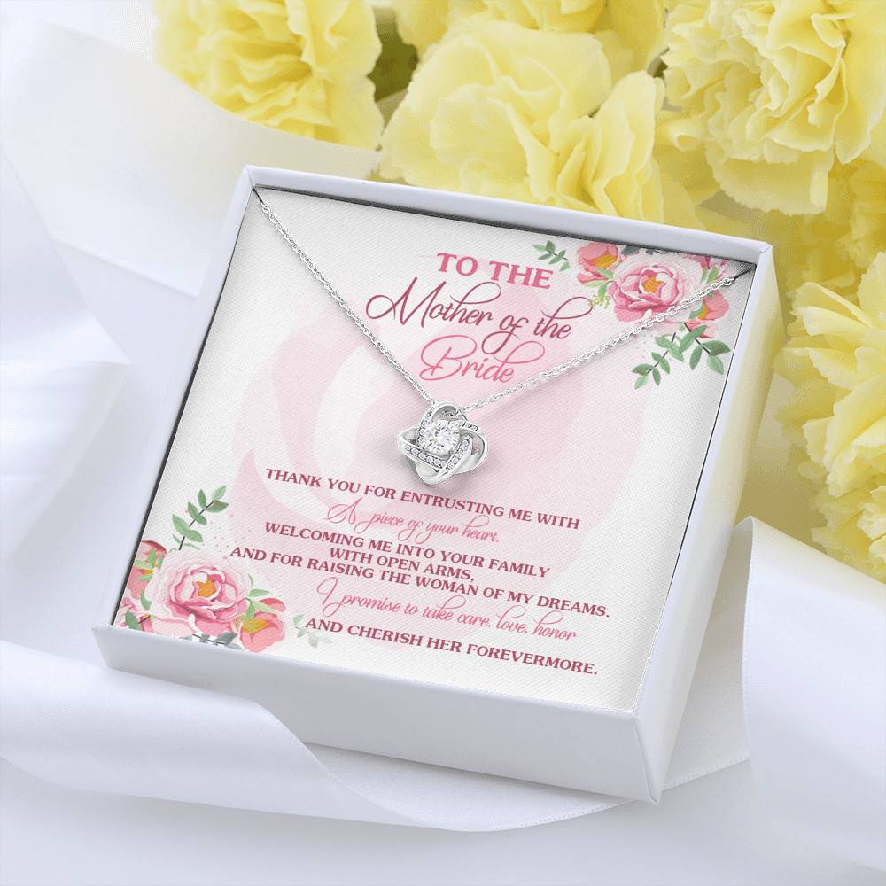 To The Mother Of The Bride Thank You For Entrusting Me Love Knot Necklace - Mother In Law Gifts From Groom To The Mother Of The Bride Thank You For Entrusting Me Love Knot Necklace - Mother In Law Gifts From Groom