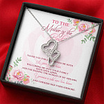 To The Mother Of The Bride Thank You For Entrusting Me Double Hearts Necklace - Mother In Law Gift From Groom